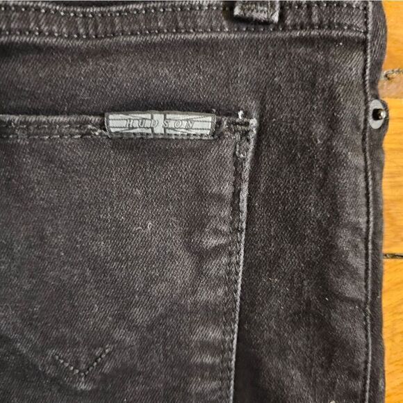 Hudson Womens Black Cotton Blend Dark Wash Pockets Denim Skinny Leg Jeans 27 - Picture 7 of 13
